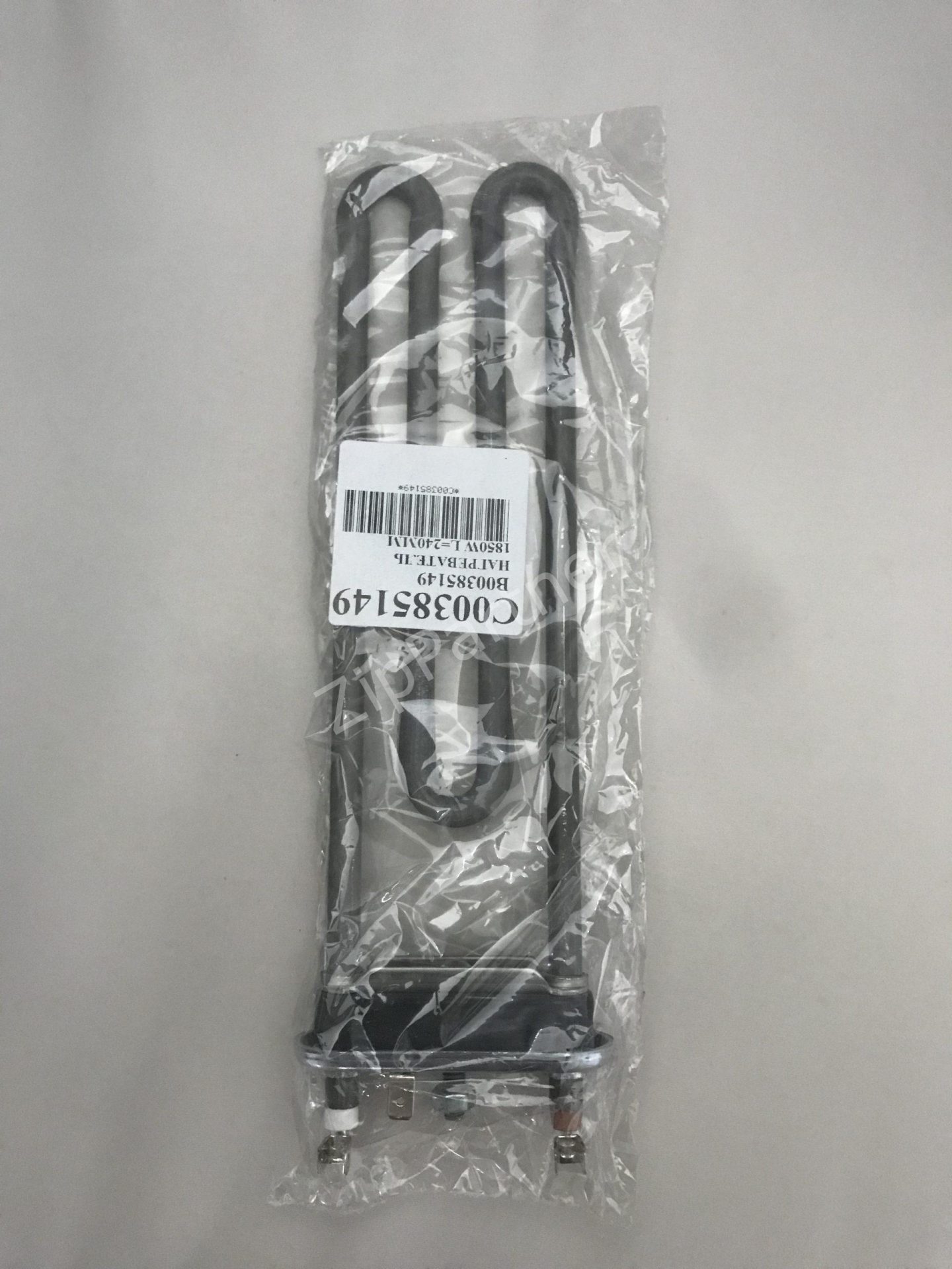 ТЭН AEG, Ariston, Electrolux, Indesit, Whirlpool, Zanussi 1850W, 240мм, 4 клеммы, прямой, с отверстием C00385149