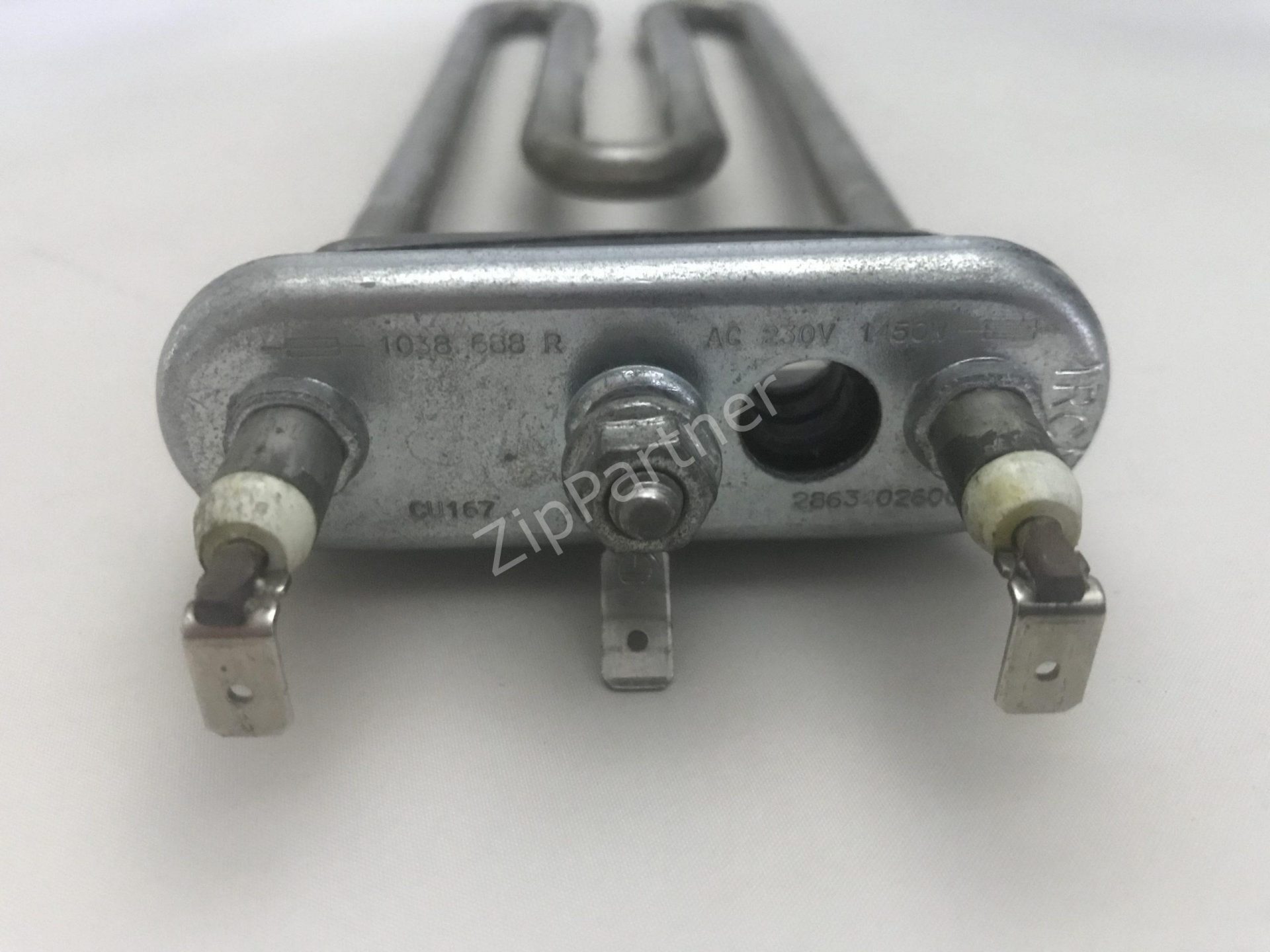 ТЭН Beko 1450W, 185мм, 2 клеммы, прямой, с отверстием 2863402600 (б/у) — изображение 3