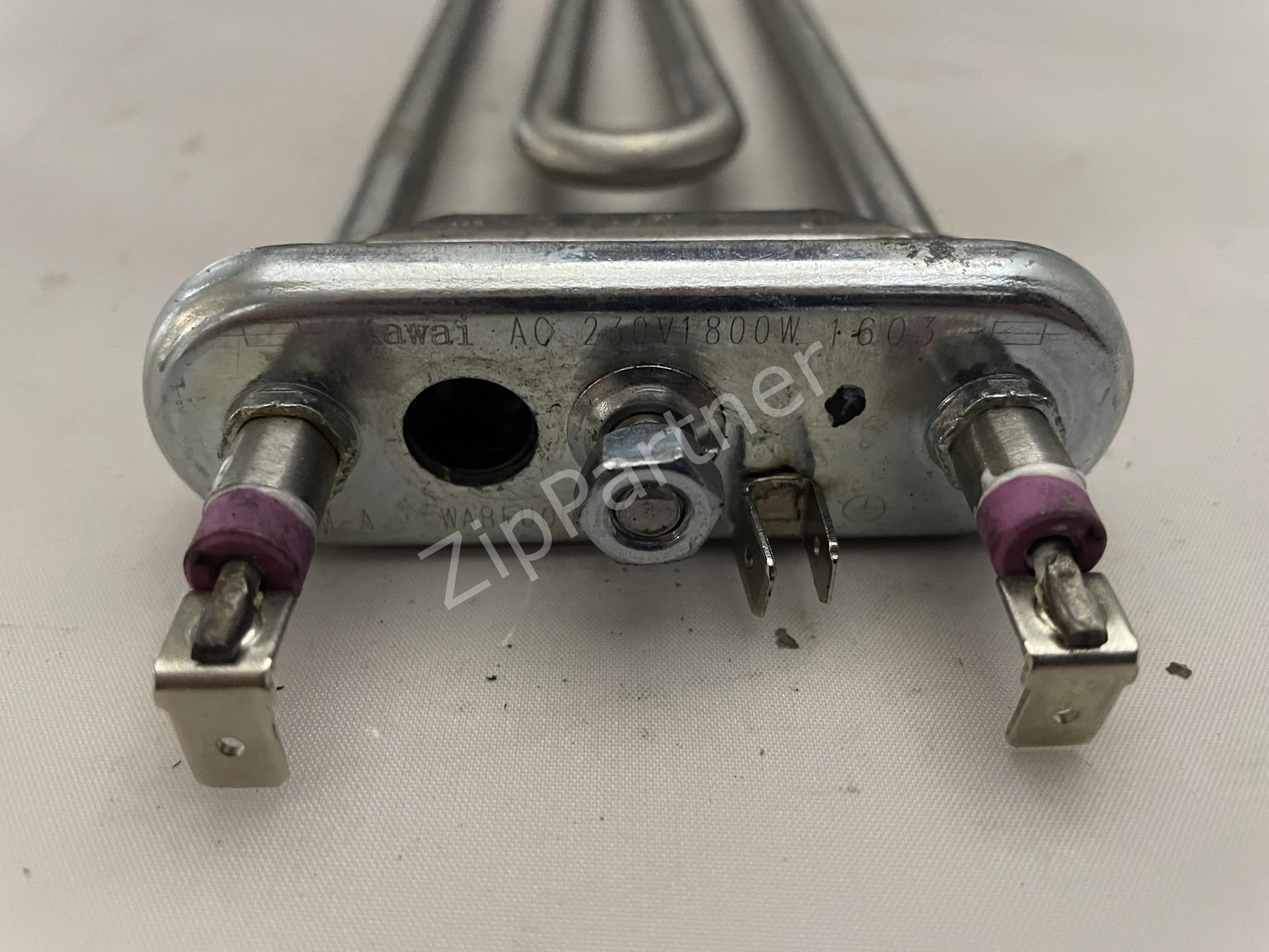 ТЭН Ariston, Candy, Gorenje, Haier, Indesit 1800W, 185мм, 2 клеммы, прямой, с отверстием 0024000279 (б/у) — изображение 3
